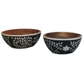 Floral Resin Inlay Bowl Set