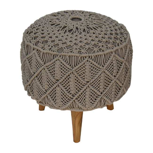 Crotchet Grey Footstool