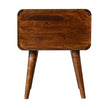 Curved Chestnut Bedside