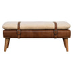 Bouclé Buffalo Hide Leather Bench