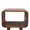 Mini Chestnut Curved Open Bedside