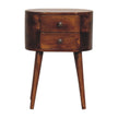 Mini Chestnut Rounded Bedside Table
