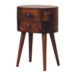 Mini Chestnut Rounded Bedside Table