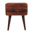Curve Open Slot Chestnut Bedside