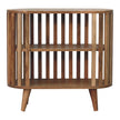Ariella solid mango wood cabinet with oak-ish finish, front view