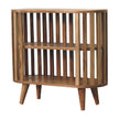 Ariella cabinet with two open shelves, angled view