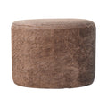 Mocha Faux Fur Round Footstool