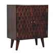 Mini Pineapple Carved Light Walnut Cabinet