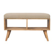 Studded Linen Open Bench