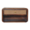Chestnut Wall Mounted Open Woven Bedside