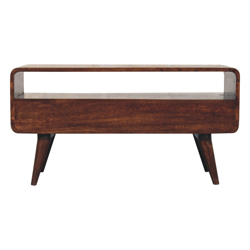 Curved California Walnut Media Unit