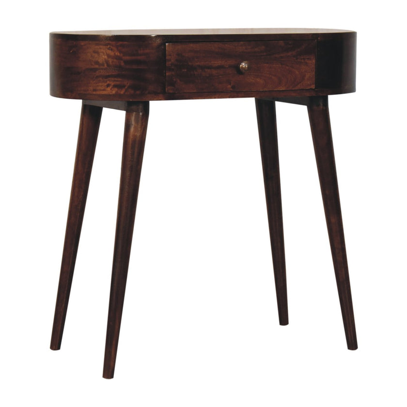 California Walnut Rounded Small Console Table