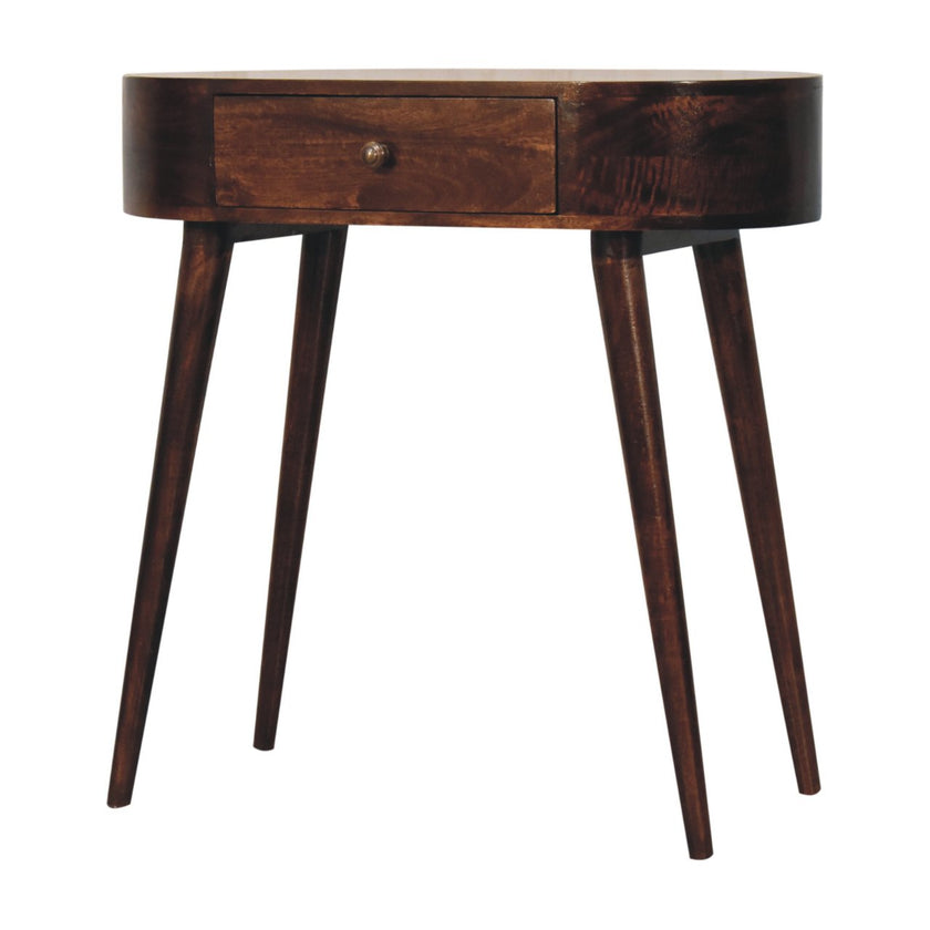 California Walnut Rounded Small Console Table
