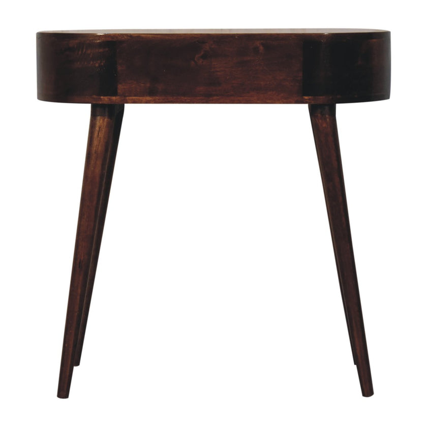 California Walnut Rounded Small Console Table