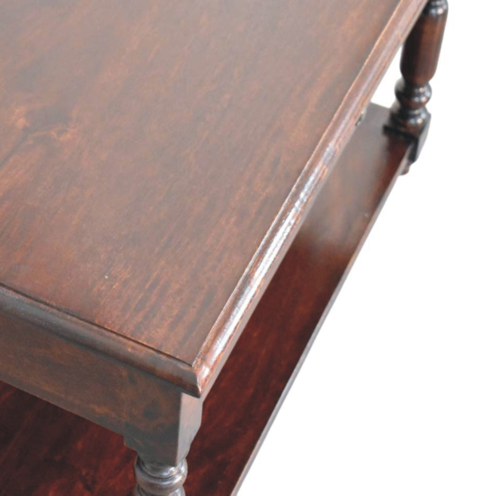 Turned Legs Cherry Console Table