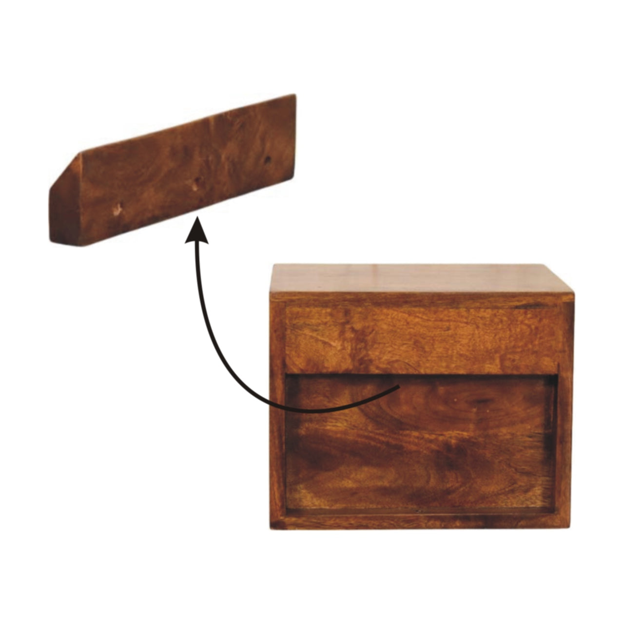 Solis 2-Drawer Chestnut Wall Mounted Nightstand