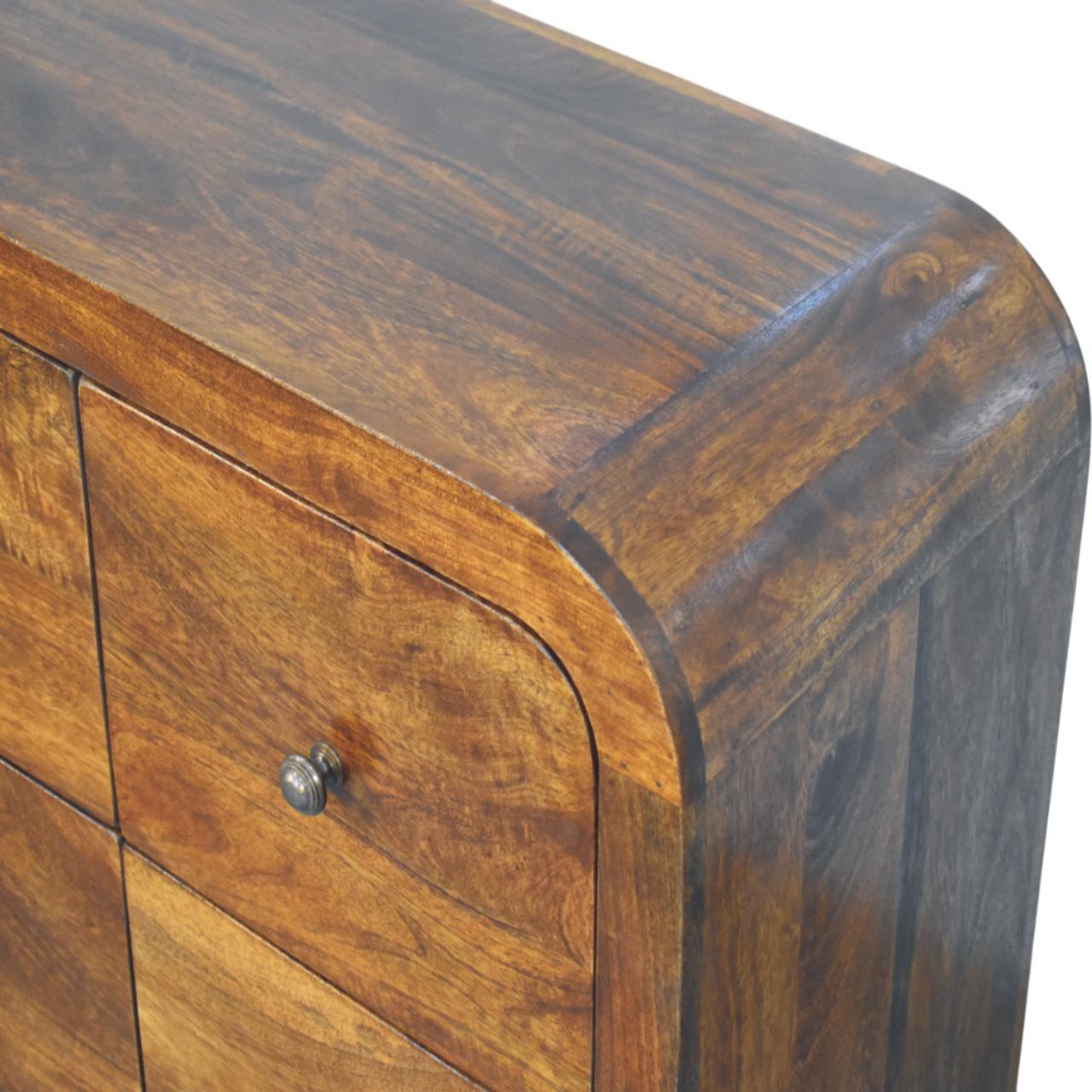 Darcy 3 over 3 Drawer Chest in Chestnut Finish