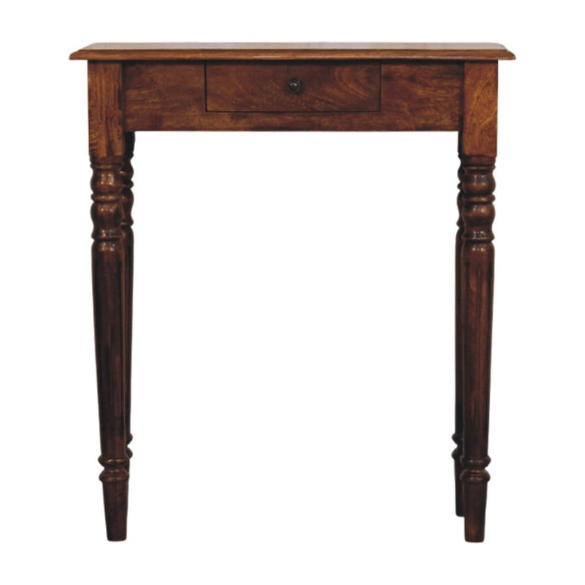 Turned Legs 1 Drawer Chestnut Console