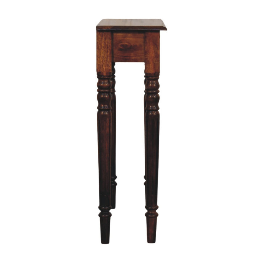 Turned Legs 1 Drawer Chestnut Console