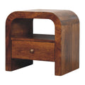 Darcy Chestnut Nightstand with Drawer and open shelf