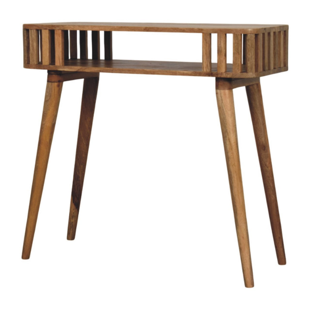 Slatted Oak-ish Console