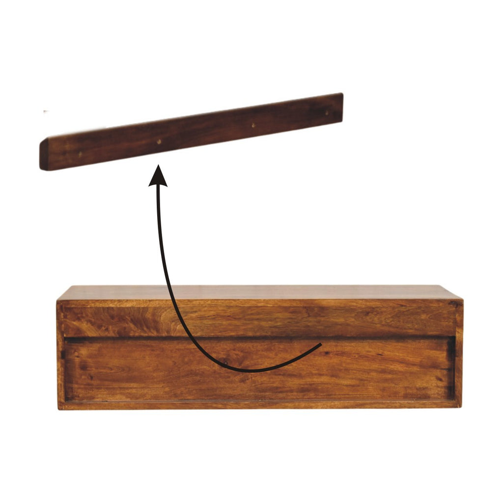 Lunar 2 Drawer Chestnut Wall Mounted Media Unit