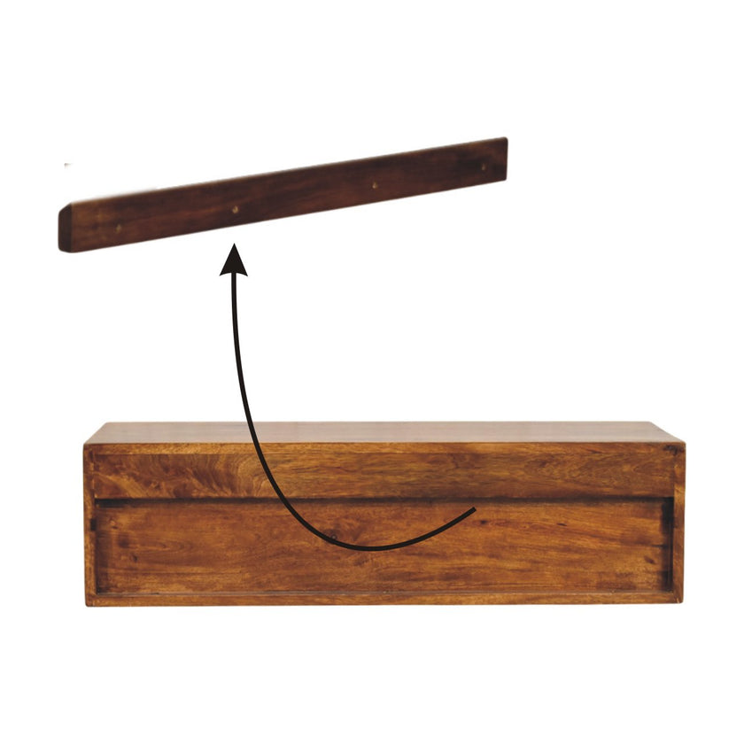 Lunar 2 Drawer Chestnut Wall Mounted Media Unit