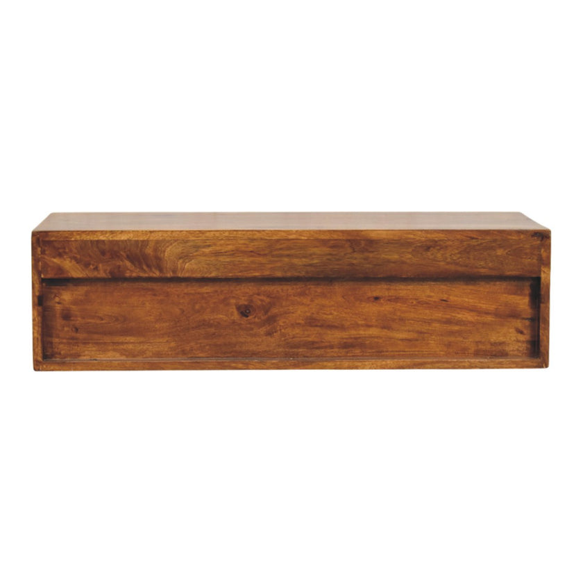 Lunar 2 Drawer Chestnut Wall Mounted Media Unit