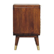Avora Brass Embossed 2 Drawer Chestnut Nightstand