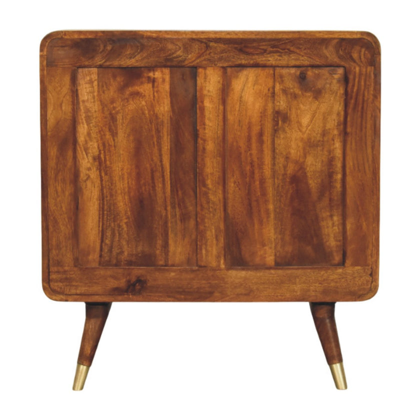 Avora Brass Embossed 2 Door Chestnut Cabinet