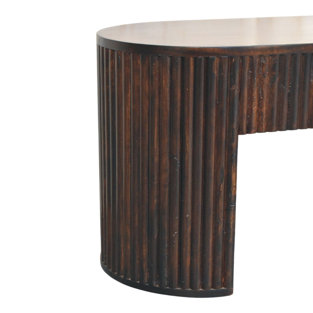 Velvet Mocha Fluted Bench