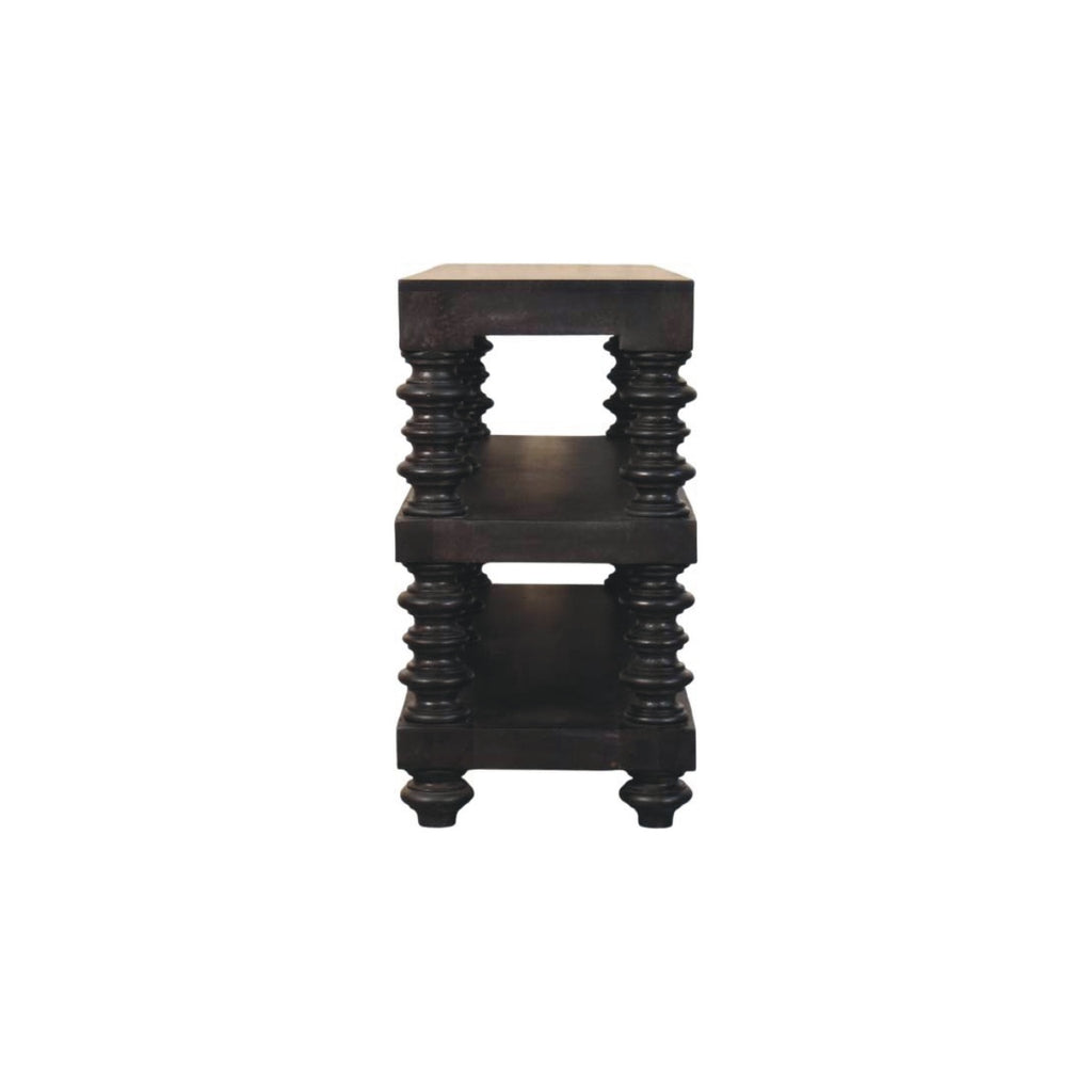 Spindle Shelf Console in Carbon Ash