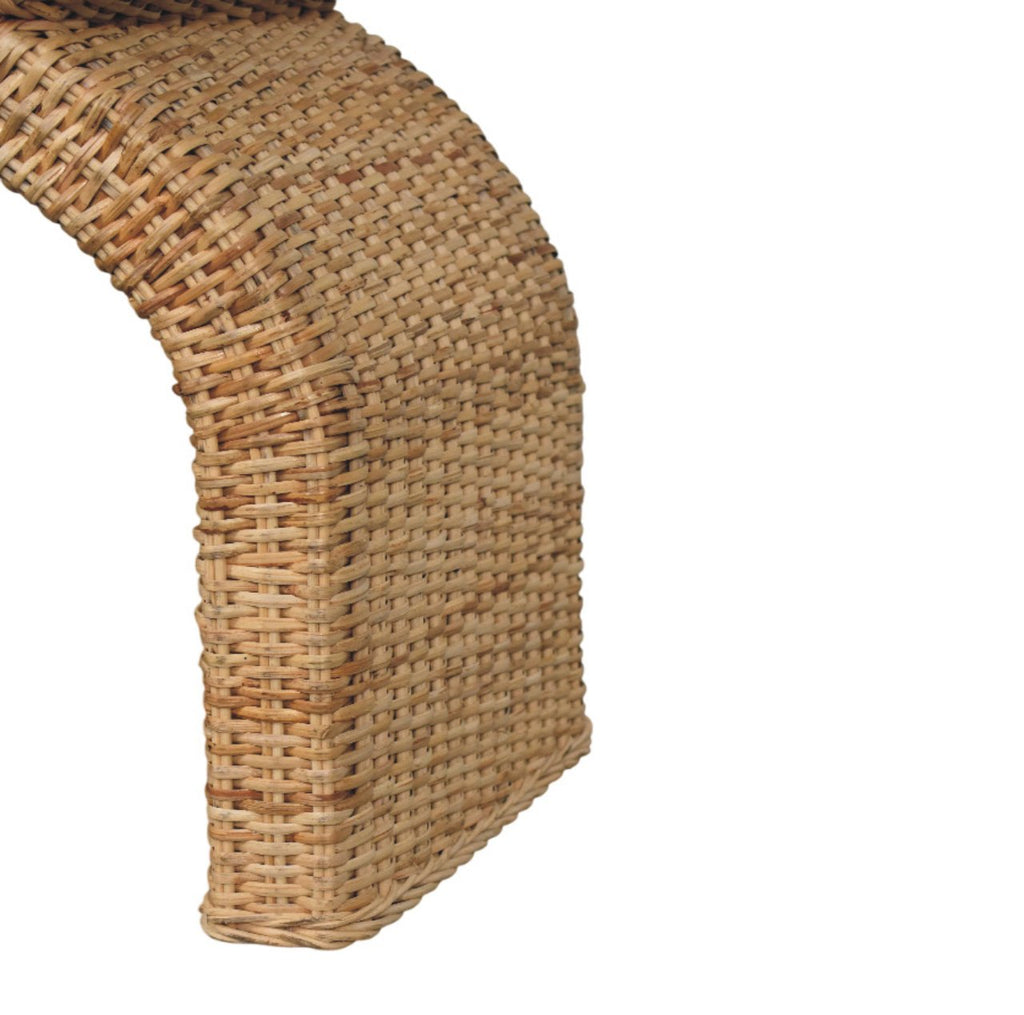 Rattan Weave Boucle Bench
