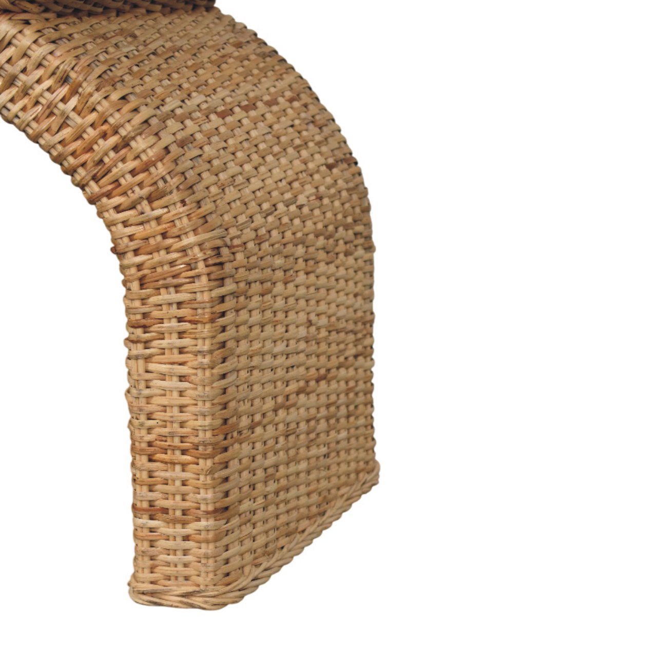 Rattan Weave Boucle Bench