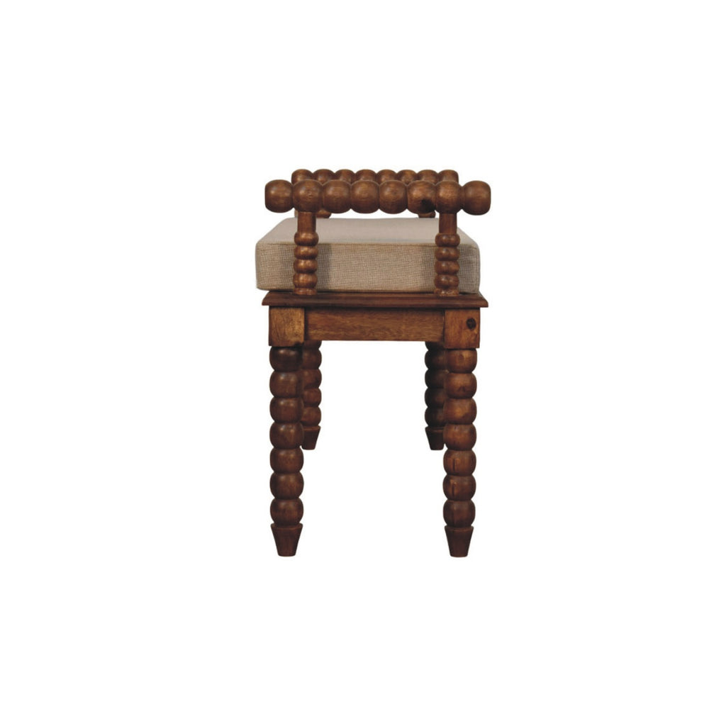 Spindle Amber Linen Bench