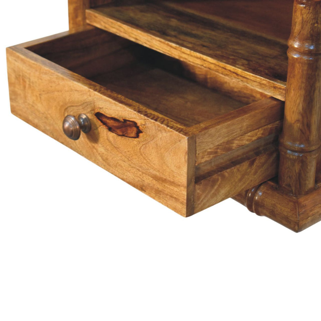 Bamboo Open Bedside in Amber Oak Finish