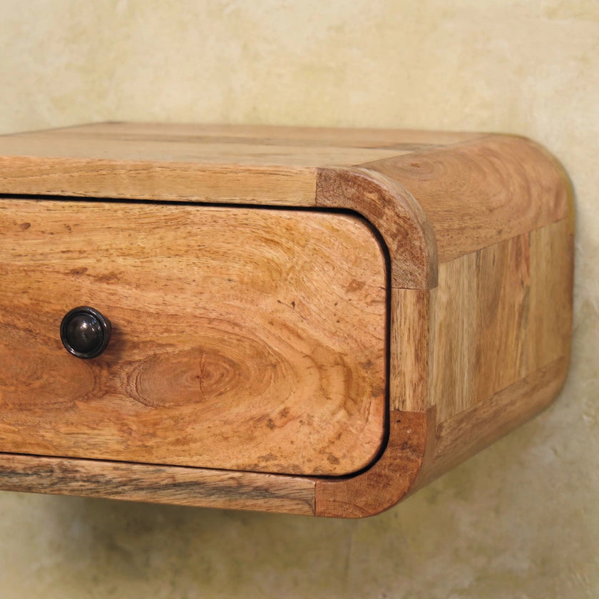 Avora Mini Wall-Mounted Oak-ish 1 Drawer Nightstand