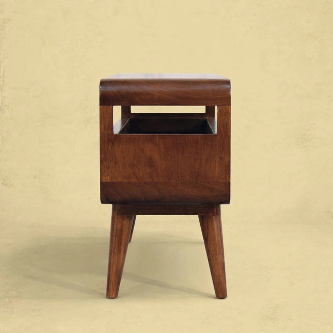 Curved California Walnut Media Unit
