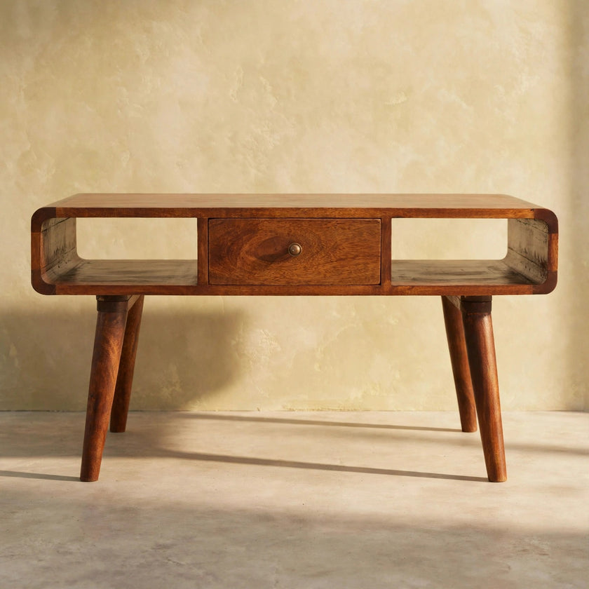 Curved Chestnut Coffee Table