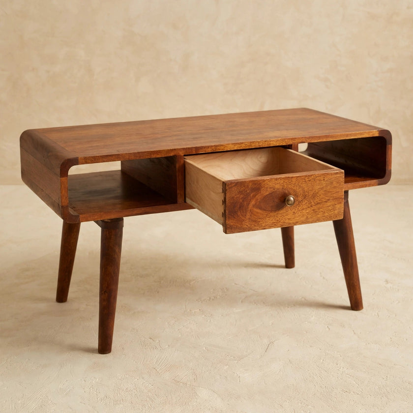 Curved Chestnut Coffee Table