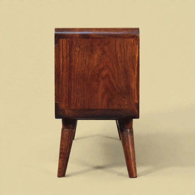 Curved Chestnut Double Slot Media Unit