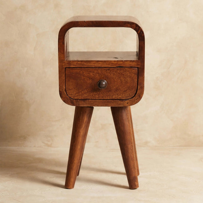 Extra Mini Chestnut Curve Open Slot Bedside