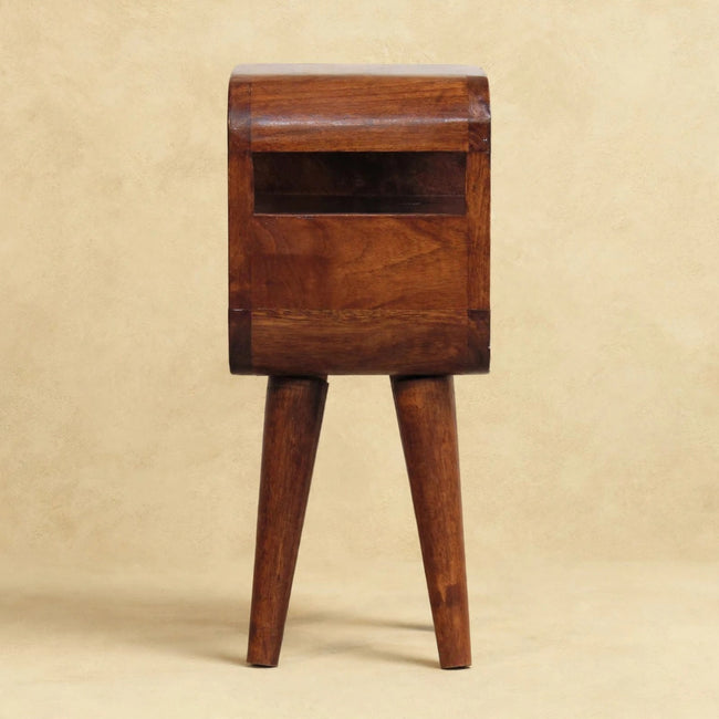 Extra Mini Chestnut Curve Open Slot Bedside