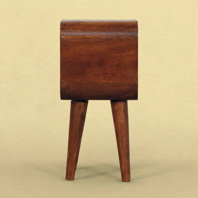 Extra Mini Curved Chestnut Bedside