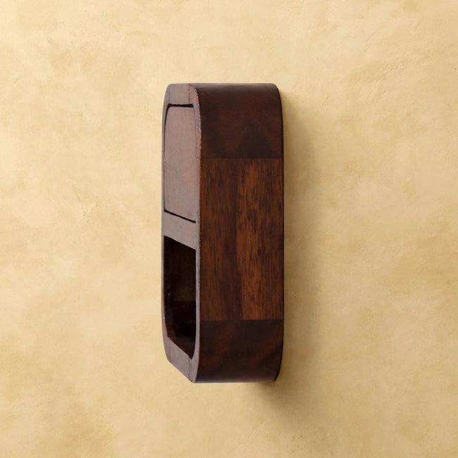 Extra Mini Curved Chestnut Bedside with Open Slot