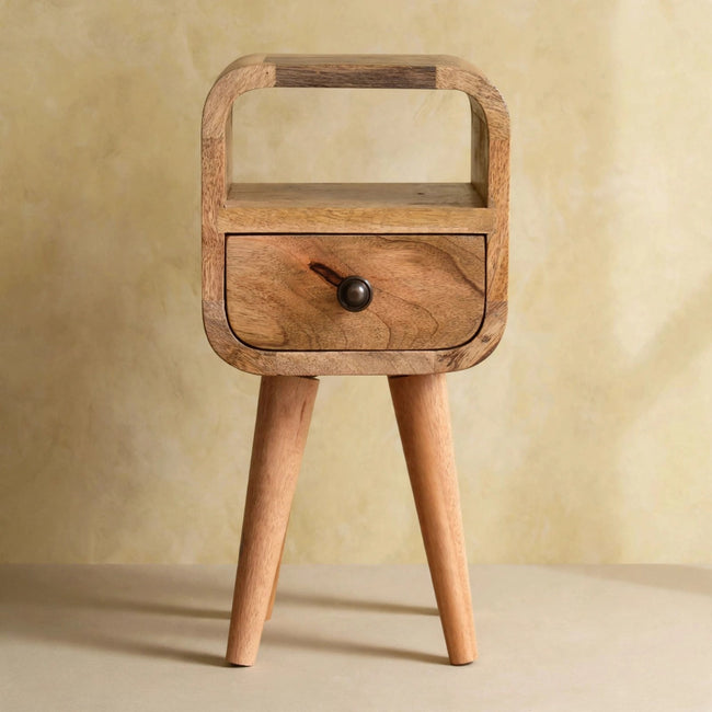 Extra Mini Oakish Curve Open Slot Bedside