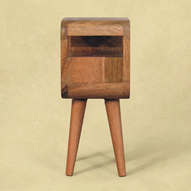 Extra Mini Oakish Curve Open Slot Bedside