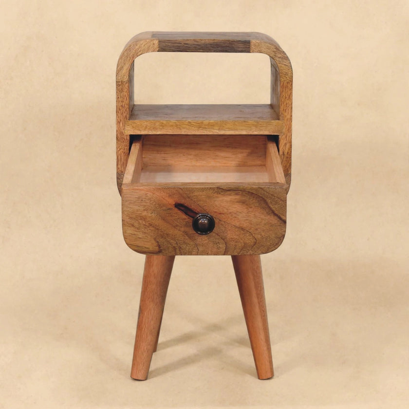 Extra Mini Oakish Curve Open Slot Bedside