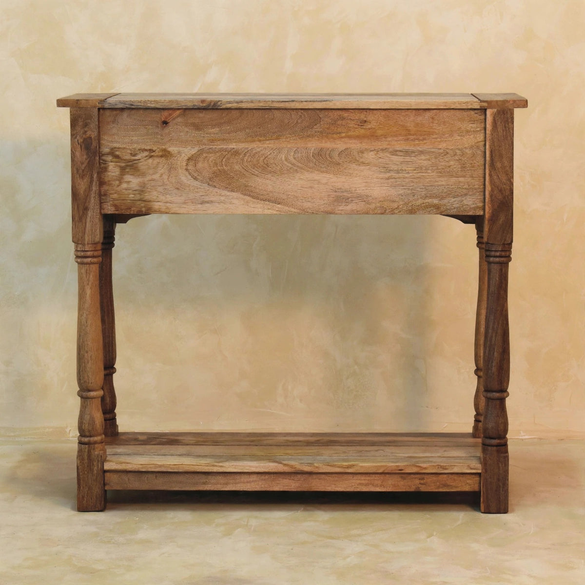Another room view of the mango wood dining table with four chairs