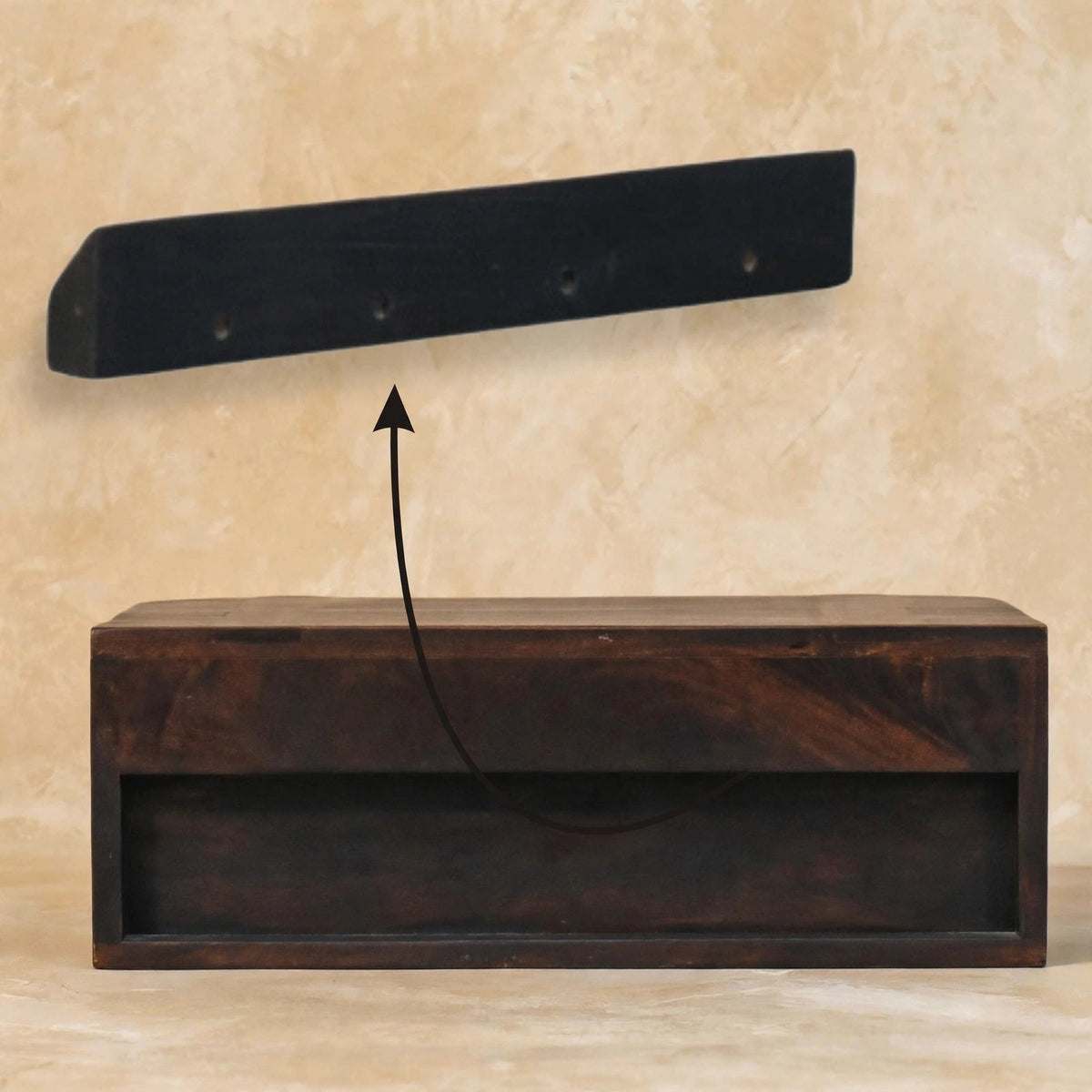 Havana wall-mounted bedside table styled with bedroom decor